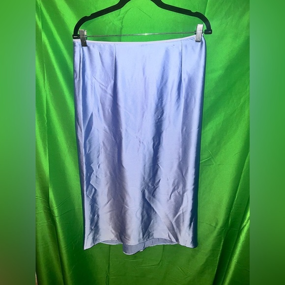 Vince Dresses & Skirts - NWT Light Blue Vince Satin HiLow MIDI Skirt size 8- Flaw